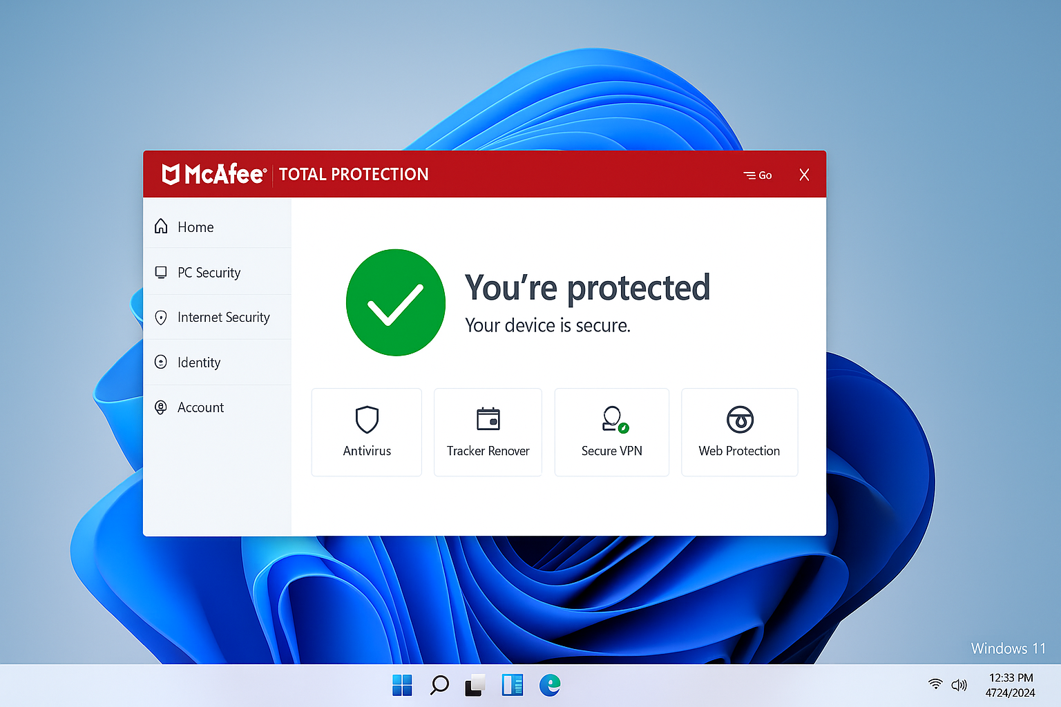 Mcafee total protection on Windows 11 pro 